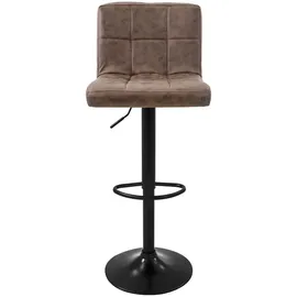 ML-Design Barhocker Set, Bezug aus Kunstleder, Braun, Gepolsterter Barstuhl mit Rückenlehne und Fußstütze, Tresenhocker höhenverstellbar, 360° drehbar, Bistrohocker Hocker Drehstuhl Barstühle