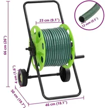 vidaXL Schlauchwagen 30 m PVC Grün