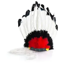 Kopfschmuck "Indianer", weiß/schwarz/rot