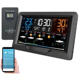 Infactory Internet-Funk-Wetterstation, UV-Index- & Wettertrend, Außensensor, App