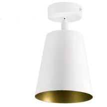 Licht-Erlebnisse Deckenstrahler 1 E27 rund weiß gold Metall