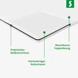 Kaltschaum-Topper 180x200 - Matratzenauflage für sämtliche Matratzen - Weiß