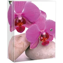 banjado XXL Medizinschrank Abschliessbar 35x46x15cm Arzneischrank Weiß Aus Metall Mit Motiv Orchidee