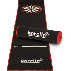KARELLA Dartmatte Karella Premium Velour 290 x 60 cm Rot/Schwarz