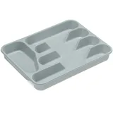 Relaxdays Besteckkasten 2er Set Kunststoff HxBxT 4 x 25 x 33 cm grau