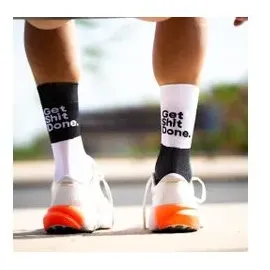 sporcks Get Shit Done Laufsocken Weiß/Schwarz 41-43