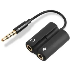 Sharkoon Audio-Adapter 4-poliger Mini-Stecker M bis Mini-Phone Stereo 3,5 mm W 3.5-mm-Klinkenstecker 12 kabel