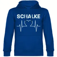 Multifanshop Kapuzen Sweatshirt - Schalke - Herzschlag - Druck