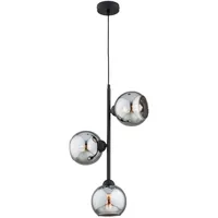 KAR LIGHTING Pendelleuchte 3-flammig aus Metall und Glas in Schwarz, mit seitlich ausgerichteten Schirmen, höhenverstellbar | E27 | LED geeignet | Hängelampe für Wohnzimmer, Küche, Büro