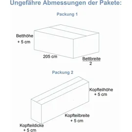 yourhouse24 Boxspringbett Chester mit 2 Bettkästen, Doppelbett mit Bonell-Matratze + Topper (Farbe: Monolith 01, Größe: 160x200 cm) - Beige