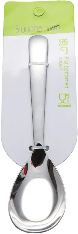 Suncha Edelstahl-Suppenlöffel mit flacher Sohle