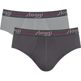 SLOGGI Start Midi C2P Boxerslips Grau / Schwarz XL 2er Pack
