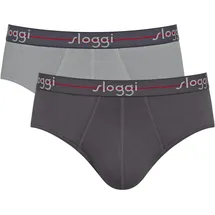SLOGGI Start Midi C2P Boxerslips Grau / Schwarz XL 2er Pack