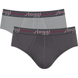 SLOGGI Start Midi C2P Boxerslips Grau / Schwarz XL 2er Pack