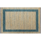 vidaXL Teppich Handgefertigt Jute Blau 120x180 cm