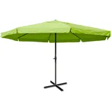 Mendler Sonnenschirm Meran Pro, Gastronomie Marktschirm mit Volant Ø 5m Polyester/Alu 28kg ~ grün ohne Ständer