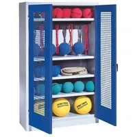 C+P Sportgeräteschrank mit Lochblech-Flügeltüren (Typ 2), HxBxT 195x120x50 cm,