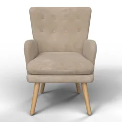 Ohrensessel Stanka Beige Webstoff