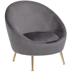 Sessel LANGA Samtstoff Grau