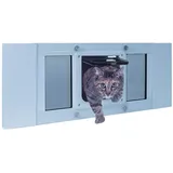 Ideal Pet Products Haustiertür, Aluminium, verstellbar für Fensterbreite von 68,6 cm bis 81,3 cm, Katzenklappe 16,5 x 16,5 cm Klappengröße, 27SWDCF