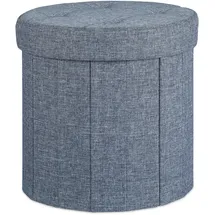 Relaxdays Sitzhocker mit Stauraum Größe M, Fußhocker mit Deckel, Polsterhocker zur Aufbewahrung, 38x38x38 cm, dunkelgrau
