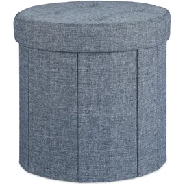 Relaxdays Sitzhocker mit Stauraum Größe M, Fußhocker mit Deckel, Polsterhocker zur Aufbewahrung, 38x38x38 cm, dunkelgrau