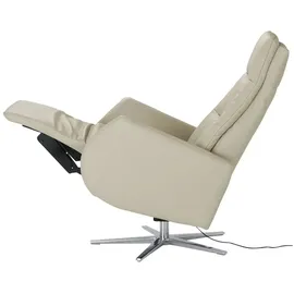 Max Schelling Sessel Elmira Leder 81 x 120 x 92 cm Creme elektrisch, drehbar