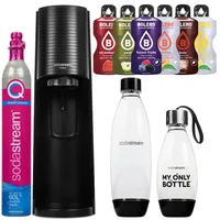 NEU Sodastream Wassersprudler Terra Schwarz Set 2 Flaschen Sirup Kartusche