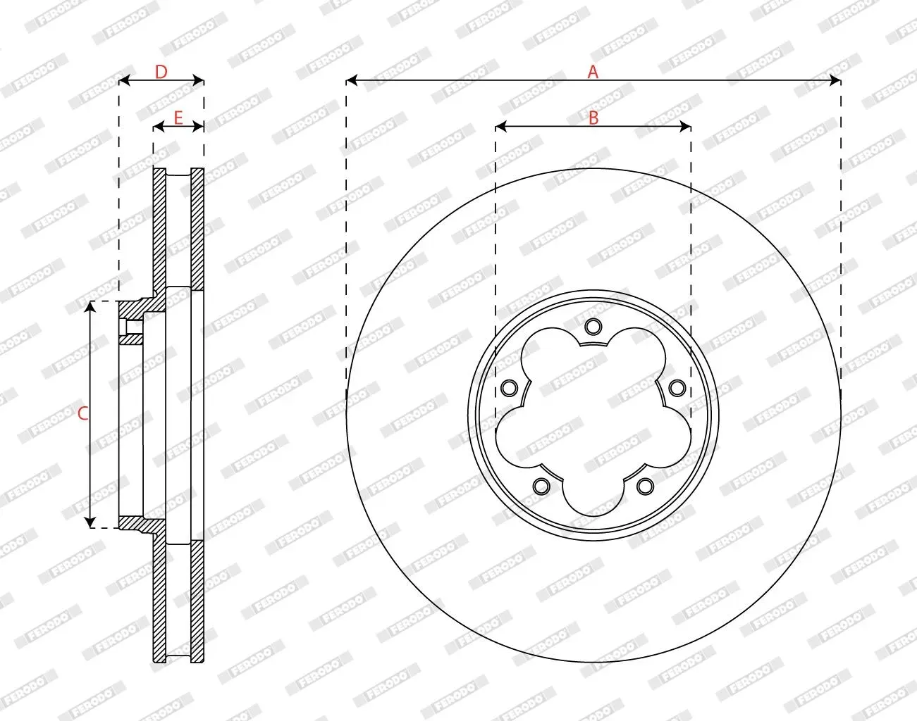 FERODO Bremsscheibe ddf3095c 324mm 33mm für Ford