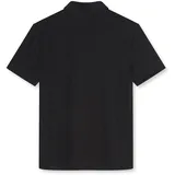 Olymp Poloshirt aus Leinen-Elasthan-Mix, Black, M,