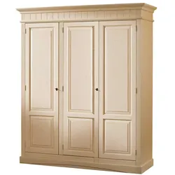 Abschließbarer Kleiderschrank in Creme Vintage Fichte Massivholz