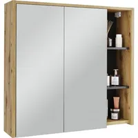 Vicco Badspiegelschrank Viola, Artisan/Grau, 80 x 75 cm mit