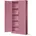 Aktenschrank C001H Büroschrank Metallschrank Aufbewahrungsschrank 4 verstellbare Fachböden Pulverbeschichtet Abschließbar 195 cm x 90 cm x 40 cm Rosa