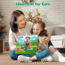 luxuskollektion Baumhaus-Bauspielzeug LED-Licht 618 Stück 3-stöckiges