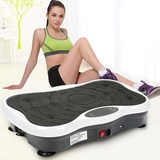 Vibrationsplatte mit Ultra leiser Motor für Ganzkörpertraining zu Hause, Vibrationsgeräte mit LCD Rüttelplatte+Fernbedienung+2 Widerstandsbänder (schwarz weiß)