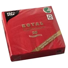 Papstar 20 Servietten "ROYAL Collection" 1/4-Falz 25x25cm rot
