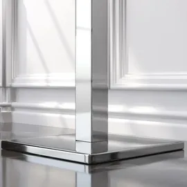 GGM Möbel MM | Bistro Massiv Tisch | Quadratisch | 60 x 60 x 77 cm | Eiche / Edelstahl