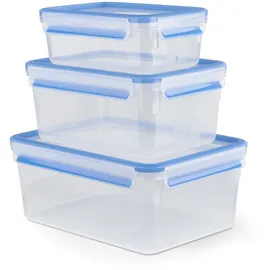 Emsa Clip&Close rechteckig Aufbewahrungsbehälter-Set, 3-tlg. blau 508567