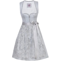 MarJo Dirndl 'Lynn' mit Spitzenschürze 698765, Silbergrau 65cm grau|silberfarben 48