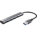 Trust Halyx-4-port 1+4 Port USB 3.1 Gen 1-Hub Dunkelgrau