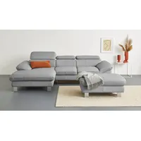 COTTA Ecksofa, Kopfteilverstellung, optional Schlaffunktion & Bettkasten grau