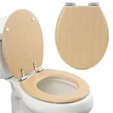 Navaris Toilettensitz - Toilettensitz im Bambus-Design - Toilettendeckel Bambus - Klodeckel - Für alle handelsüblichen Toiletten - Einfache Montage und komfortabel