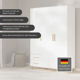 Rauch Kleiderschrank, Garderobe Wäscheschrank Shinjo grau metallic, Schwarz, 140x203x53cm