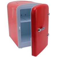 Bewinner Mini-Kühlschrank, 4 Liter Tragbarer Thermoelektrischer Kühler und Wärmer, Kompakter Reisekühlschrank, Persönlicher Kühlschrank für Hautpflege, Getränke, Zuhause, Büro und Auto (Rot)