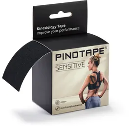 PINOTAPE Sensitive Kinesiologie Tape Schwarz 5 cm x 5 m