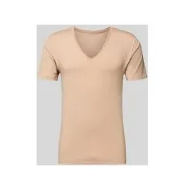 MEY Dry Cotton Functional V-Neck Shirt Beige S