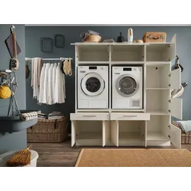 laundreezy weiß, Holzwerkstoff, 2 Schubladen, 185x200x67.5 cm