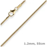 Schmuck Krone Goldkette 1,2mm Schlangenkette aus 333 Gelbgold 55cm, Gold 333 goldfarben