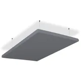 SILENT4® Schallabsorber Decke 114x72x5cm Akustikbild Akustikpaneele aus Akustikvlies, Seilmontage, messbar verbesserte Raumakustik durch Akustikplatten mit waschbarem Stoffbezug in Dunkelgrau