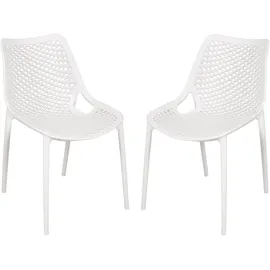 Garden Pleasure TEANA Stapelstuhl 50 x 60 x 83 cm weiß 2 St.